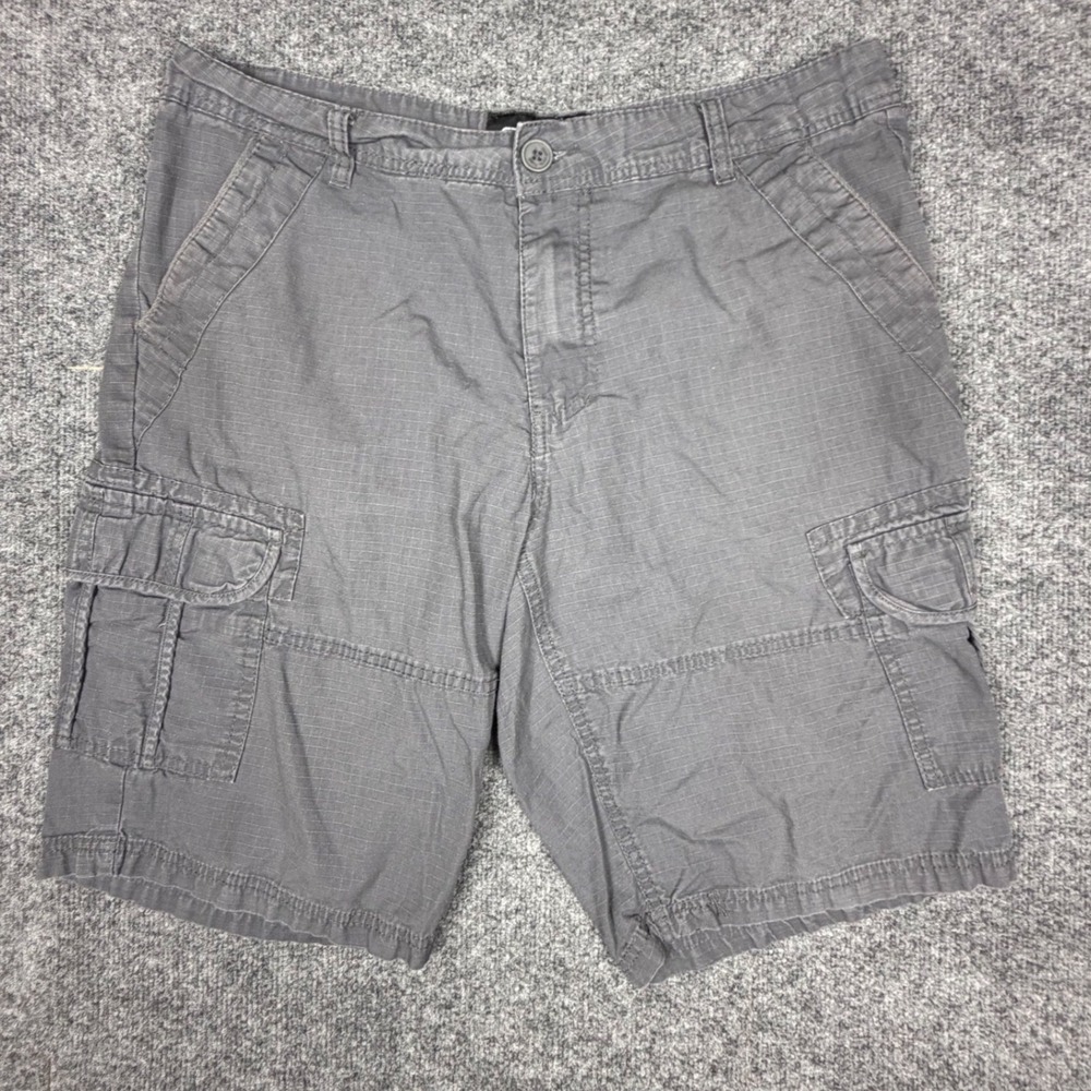 Ecko Unltd Mens Gray Ripstop Cargo Shorts Size 34 Charcoal Cotton Streetwear